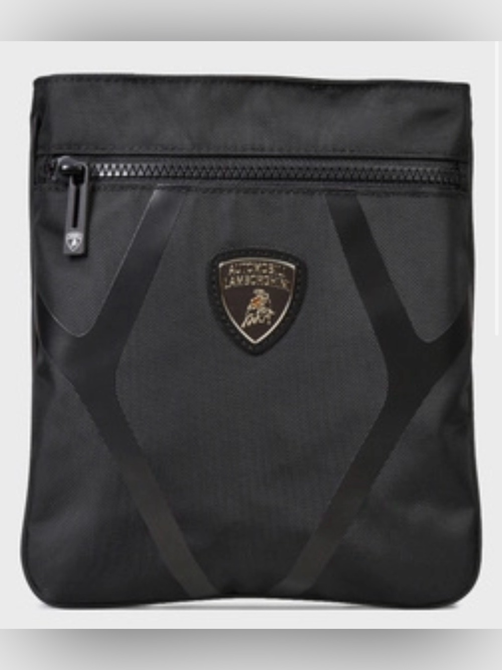 Lamborghini Black Nylon Crossbody with Metallic Shield - Picture 2 of 3